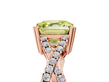 Rose gold Fancy Yellow Asscher  Solitaire Twist Band with Pavé Setting and Four-Prong Setting_5