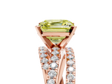 Rose gold Fancy Yellow Asscher  Solitaire Twist Band with Pavé Setting and Four-Prong Setting_5