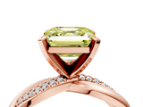 Rose gold Fancy Yellow Asscher  Solitaire Twist Band with Pave Prong Setting_21
