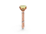 Rose gold Fancy Yellow Asscher  Solitaire Twisted Band Prong Set Engagement Ring_49