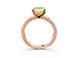Rose gold Fancy Yellow Asscher  Solitaire Twisted Band Prong Set Engagement Ring_50