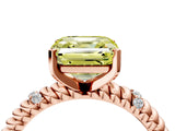 Rose gold Fancy Yellow Asscher  Solitaire Twisted Band Prong Set Engagement Ring_51