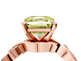 Rose gold Fancy Yellow Asscher  Solitaire Twisted Band Prong Setting Ring_4