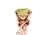 Rose gold Fancy Yellow Asscher  Solitaire Twisted Band Prong Setting Ring_5