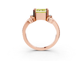 Rose gold Fancy Yellow Asscher  Solitaire Twisted Band Scroll Prong Ring_6
