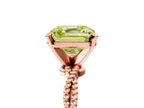 Rose gold Fancy Yellow Asscher  Solitaire Twisted Band with Bead Prong Setting_73