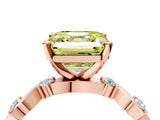 Rose gold Fancy Yellow Asscher  Solitaire Twisted Band with Prong Setting 4