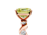 Rose gold Fancy Yellow Asscher  Solitaire Twisted Band with Prong Setting 5