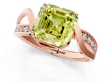 Rose gold Fancy Yellow Asscher  Solitaire Twisted Band with Prong Setting_21