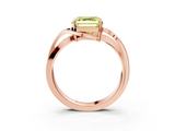 Rose gold Fancy Yellow Asscher  Solitaire Twisted Band with Prong Setting_23