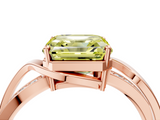 Rose gold Fancy Yellow Asscher  Solitaire Twisted Band with Prong Setting_24