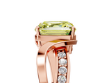 Rose gold Fancy Yellow Asscher  Solitaire Twisted Band with Prong Setting_25