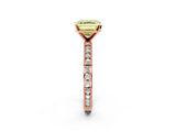 Rose gold Fancy Yellow Asscher  Solitaire with Pavé Band and Four-Prong Setting_54