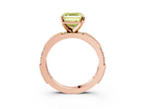 Rose gold Fancy Yellow Asscher  Solitaire with Pavé Band and Four-Prong Setting_55