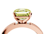 Rose gold Fancy Yellow Asscher  Solitaire with Pavé Band and Four-Prong Setting_56