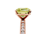 Rose gold Fancy Yellow Asscher  Solitaire with Pavé Band and Four-Prong Setting_57
