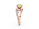 Rose gold Fancy Yellow Asscher  Solitaire with Pavé Twist Band and Four-Prong Setting_2