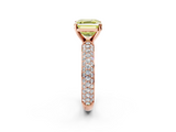 Rose gold Fancy Yellow Asscher  Solitaire with Pave Band and Four-Prong Setting_23
