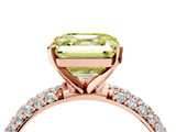 Rose gold Fancy Yellow Asscher  Solitaire with Pave Band and Four-Prong Setting_25