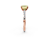 Rose gold Fancy Yellow Asscher  Solitaire with Side Baguettes and Channel Set Band_2