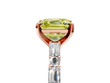 Rose gold Fancy Yellow Asscher  Solitaire with Side Baguettes and Channel Set Band_5