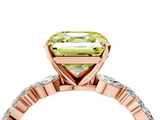 Rose gold Fancy Yellow Asscher  Solitaire with Side Stones on a Pavé Band and Four-Prong Setting_4