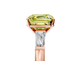 Rose gold Fancy Yellow Asscher  Solitaire with Tapered Baguette Side Stones on a Classic Band with Four-Prong Setting_5