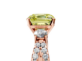 Rose gold Fancy Yellow Asscher  Three-Stone Diamond Ring with Pavé Split Shank and Four-Prong Setting_21