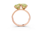 Rose gold Fancy Yellow Asscher  and Emerald Cut Toi Moi Ring with Prong Setting_54