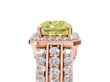 Rose gold Fancy Yellow Cushion -Cut Halo Diamond Ring with Split Shank and Four-Prong Setting_109