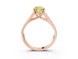 Rose gold Fancy Yellow Cushion  Brilliant Channel-Set Solitaire Ring with Four-Prong Setting_39
