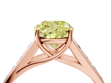 Rose gold Fancy Yellow Cushion  Brilliant Channel-Set Solitaire Ring with Four-Prong Setting_40