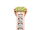 Rose gold Fancy Yellow Cushion  Brilliant Channel-Set Solitaire Ring with Four-Prong Setting_41