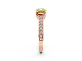 Rose gold Fancy Yellow Cushion  Brilliant Cut Diamond Engagement Ring with Pavé Band and Four-Prong Setting_51