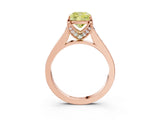 Rose gold Fancy Yellow Cushion  Brilliant Cut Diamond Engagement Ring with Pavé Band and Four-Prong Setting_52