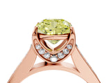 Rose gold Fancy Yellow Cushion  Brilliant Cut Diamond Engagement Ring with Pavé Band and Four-Prong Setting_53