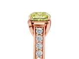 Rose gold Fancy Yellow Cushion  Brilliant Cut Diamond Engagement Ring with Pavé Band and Four-Prong Setting_54