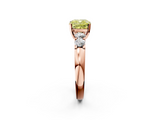 Rose gold Fancy Yellow Cushion  Brilliant Cut Diamond Five-Stone Prong Set Engagement Ring with Channel Band_5