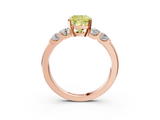 Rose gold Fancy Yellow Cushion  Brilliant Cut Diamond Five-Stone Prong Set Engagement Ring with Channel Band_6