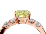 Rose gold Fancy Yellow Cushion  Brilliant Cut Diamond Five-Stone Prong Set Engagement Ring with Channel Band_7
