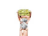 Rose gold Fancy Yellow Cushion  Brilliant Cut Diamond Five-Stone Prong Set Engagement Ring with Channel Band_8
