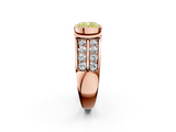Rose gold Fancy Yellow Cushion  Brilliant Diamond Channel Set Wide Band Ring with Bezel Setting_20