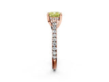 Rose gold Fancy Yellow Cushion  Brilliant Diamond Solitaire with Pavé Band and Four-Prong Setting 3