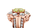 Rose gold Fancy Yellow Cushion  Brilliant Flower Halo Diamond Split Shank Ring_92