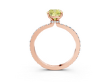 Rose gold Fancy Yellow Cushion  Brilliant Pavé Band Solitaire with Four-Prong Setting_60