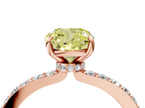 Rose gold Fancy Yellow Cushion  Brilliant Pavé Band Solitaire with Four-Prong Setting_61