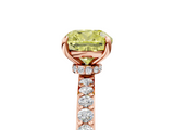 Rose gold Fancy Yellow Cushion  Brilliant Pavé Band Solitaire with Four-Prong Setting_62