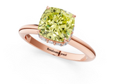 Rose gold Fancy Yellow Cushion  Brilliant Solitaire Engagement Ring with Six-Prong Setting and Classic Band_21