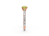Rose gold Fancy Yellow Cushion  Brilliant Solitaire with Pavé Band and Four-Prong Setting_43
