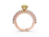 Rose gold Fancy Yellow Cushion  Brilliant Solitaire with Pavé Band and Four-Prong Setting_44